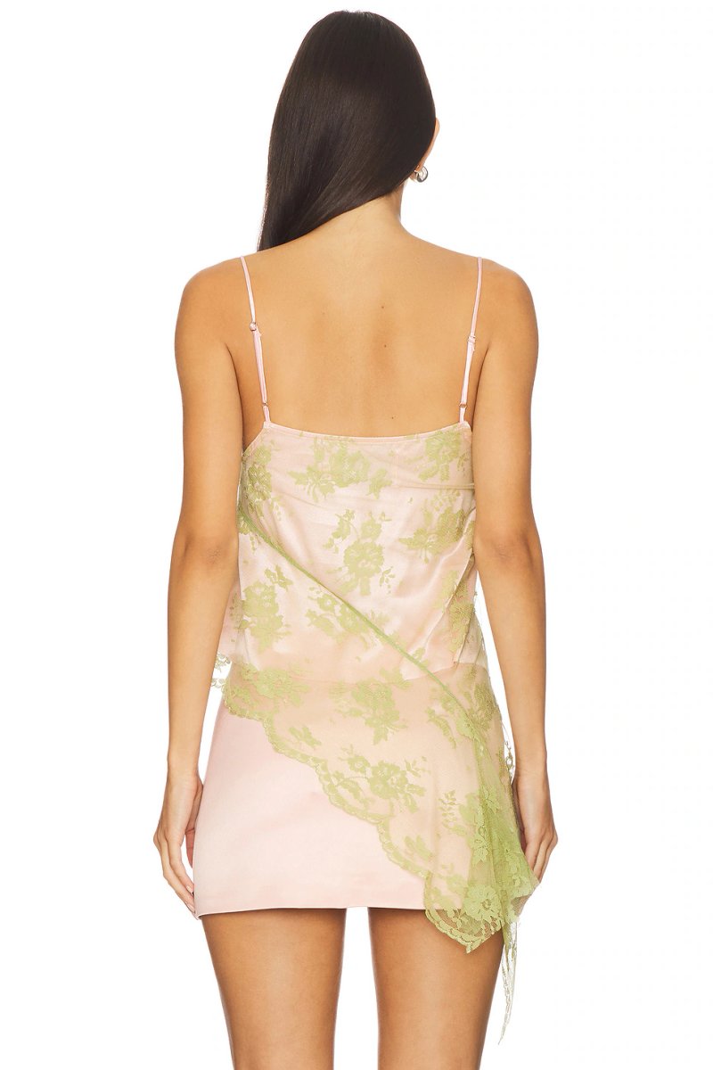 revolve Satin And Lace Bicoloured Top - 4