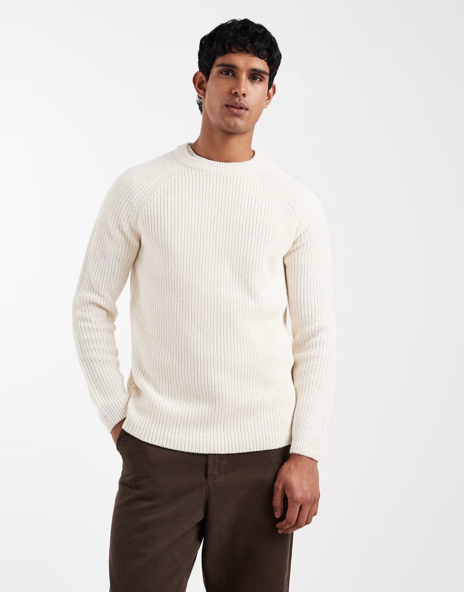 ASOS New Look crew neck oversized jumper in ecru