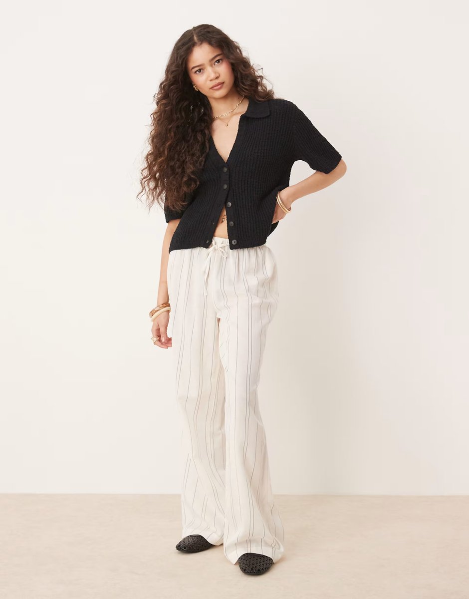 ASOS Abercrombie & Fitch short sleeve crochet cardigan in black - 3