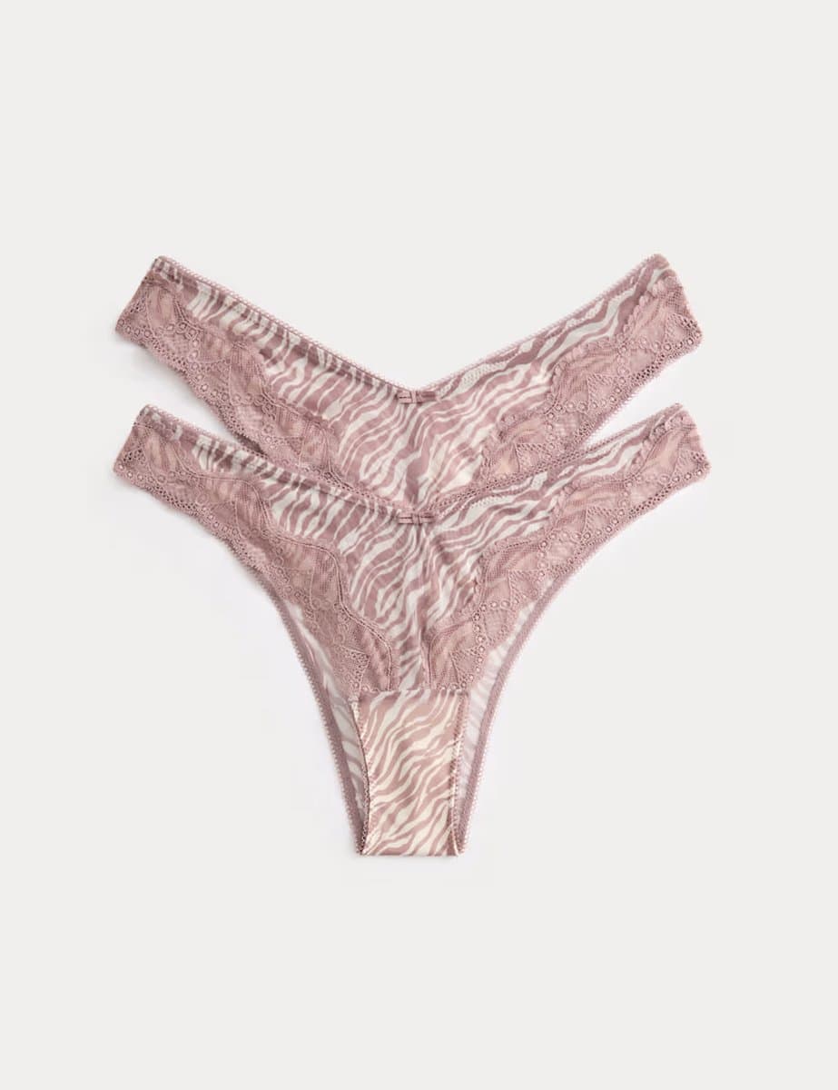 Marks & Spencer M&S 2 Pack Mesh Miami Knickers Praline
