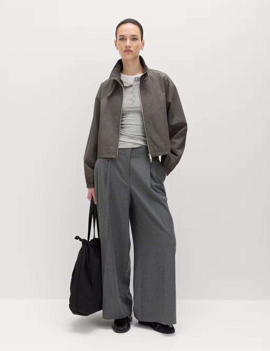 Marks & Spencer M&S Cotton Rich Lightweight Buckle Short Jacket Light Grey - 2