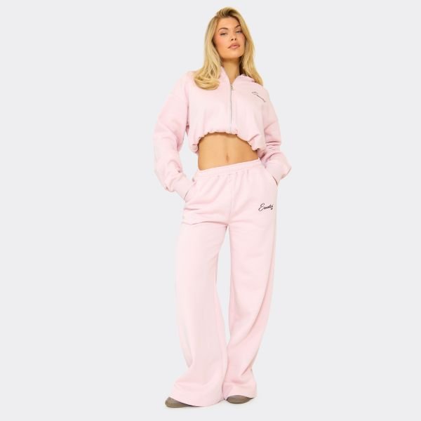 EGO Long Sleeve Graphic Detail Zip Up Hoodie In Pink, Women's Size UK 6 - 2