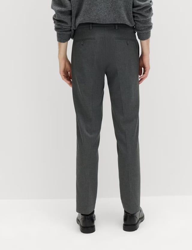 Marks & Spencer M&S 2 Pack Regular Fit Smart Stretch Trousers Charcoal - 3