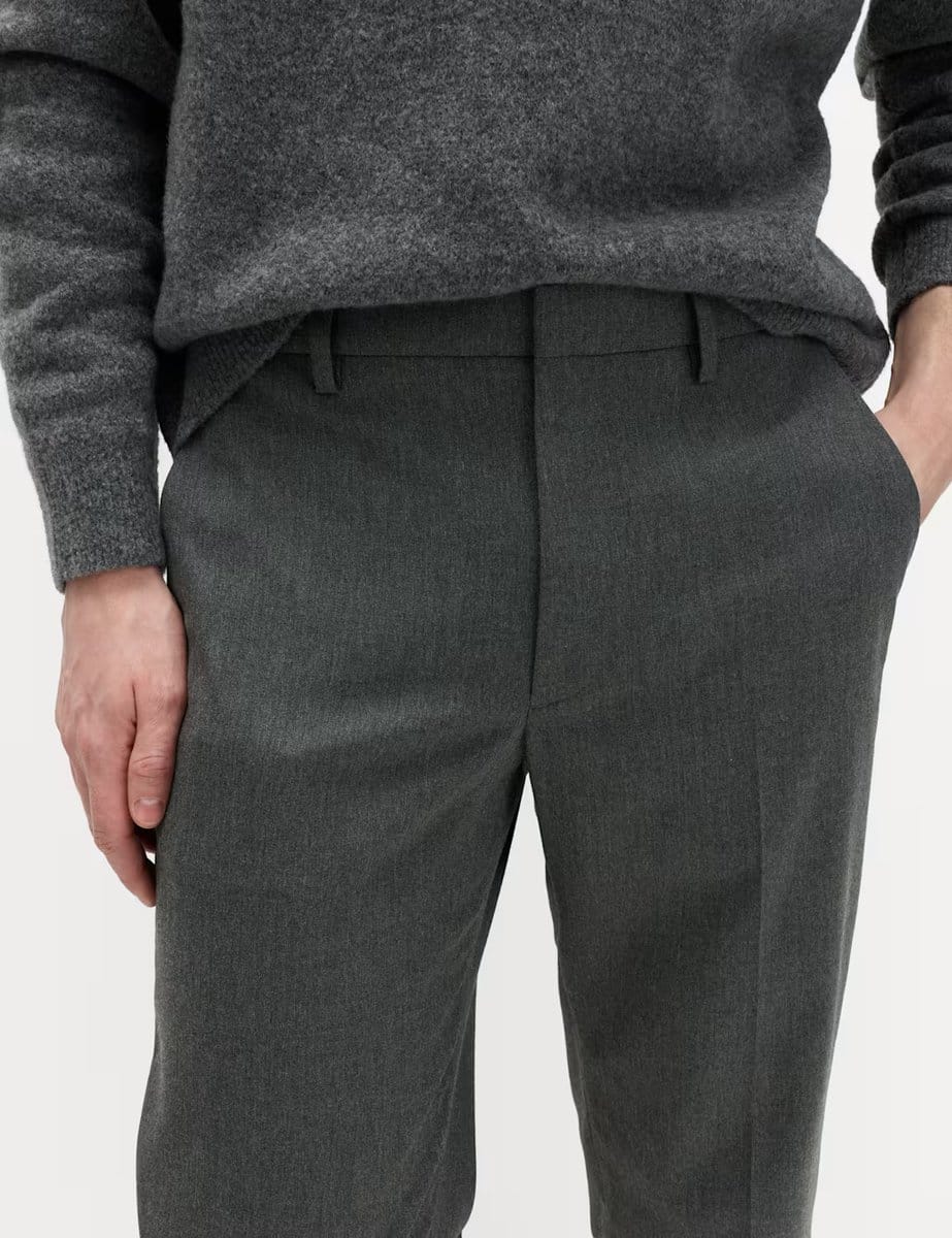 Marks & Spencer M&S 2 Pack Regular Fit Smart Stretch Trousers Charcoal - 4