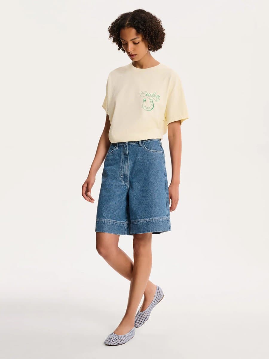 OMNES OMNES Casual Denim Shorts in Mid Wash