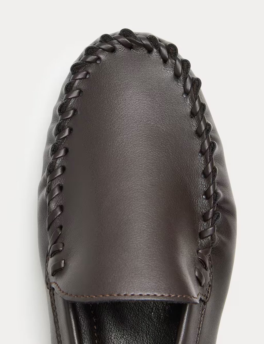 Marks & Spencer M&S Whip Stitch Detail Slip On Loafers Brown - 2