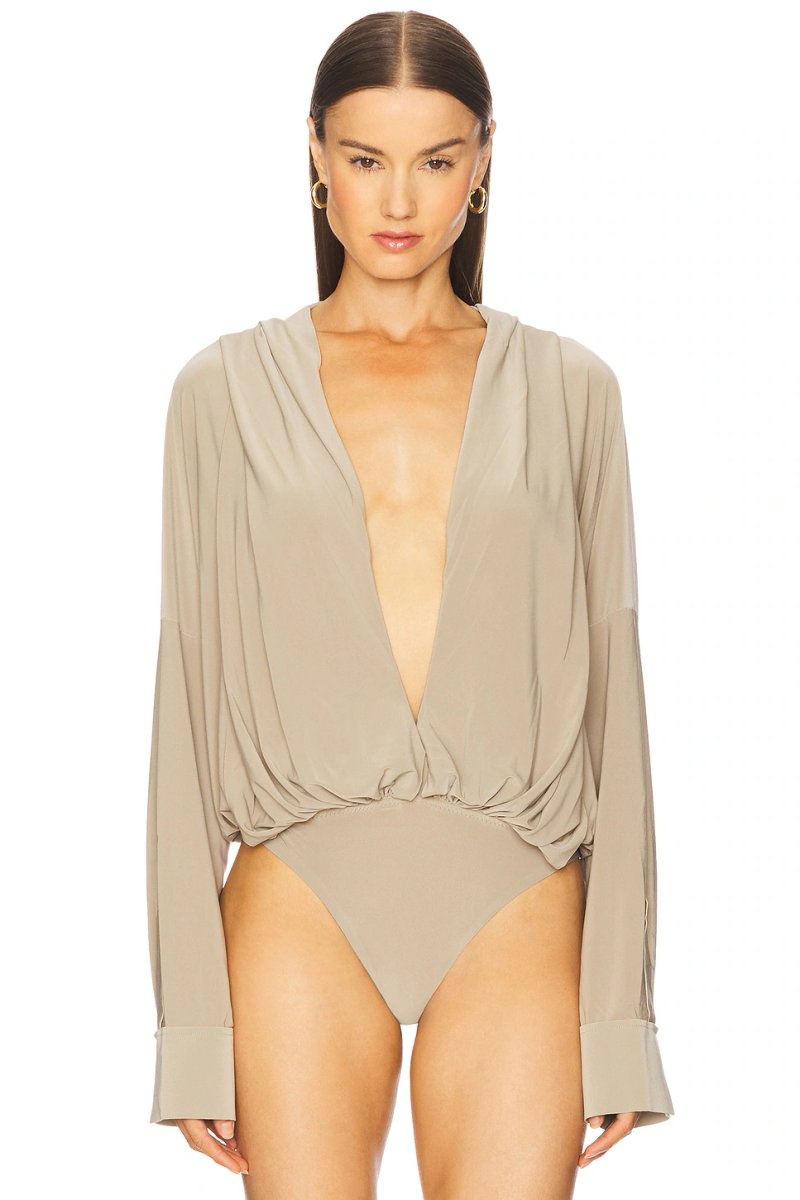 revolve Hooded Super Oversized BF NK Shirt Bodysuit - 2