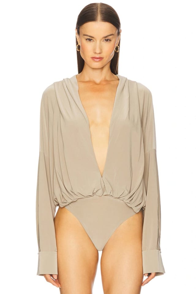 revolve Hooded Super Oversized BF NK Shirt Bodysuit - 2