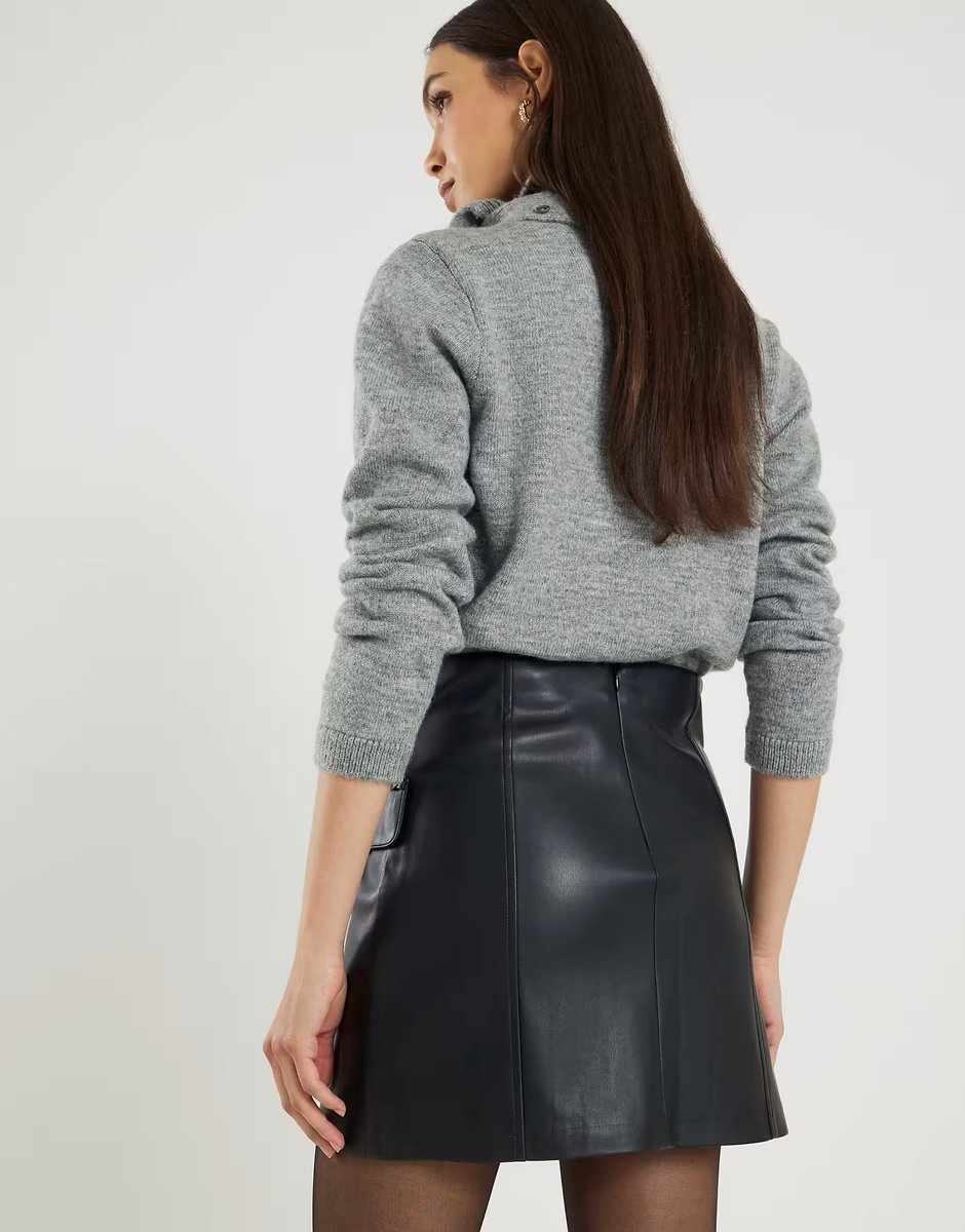 ASOS River Island Faux leather wrap mini skirt in black - 2
