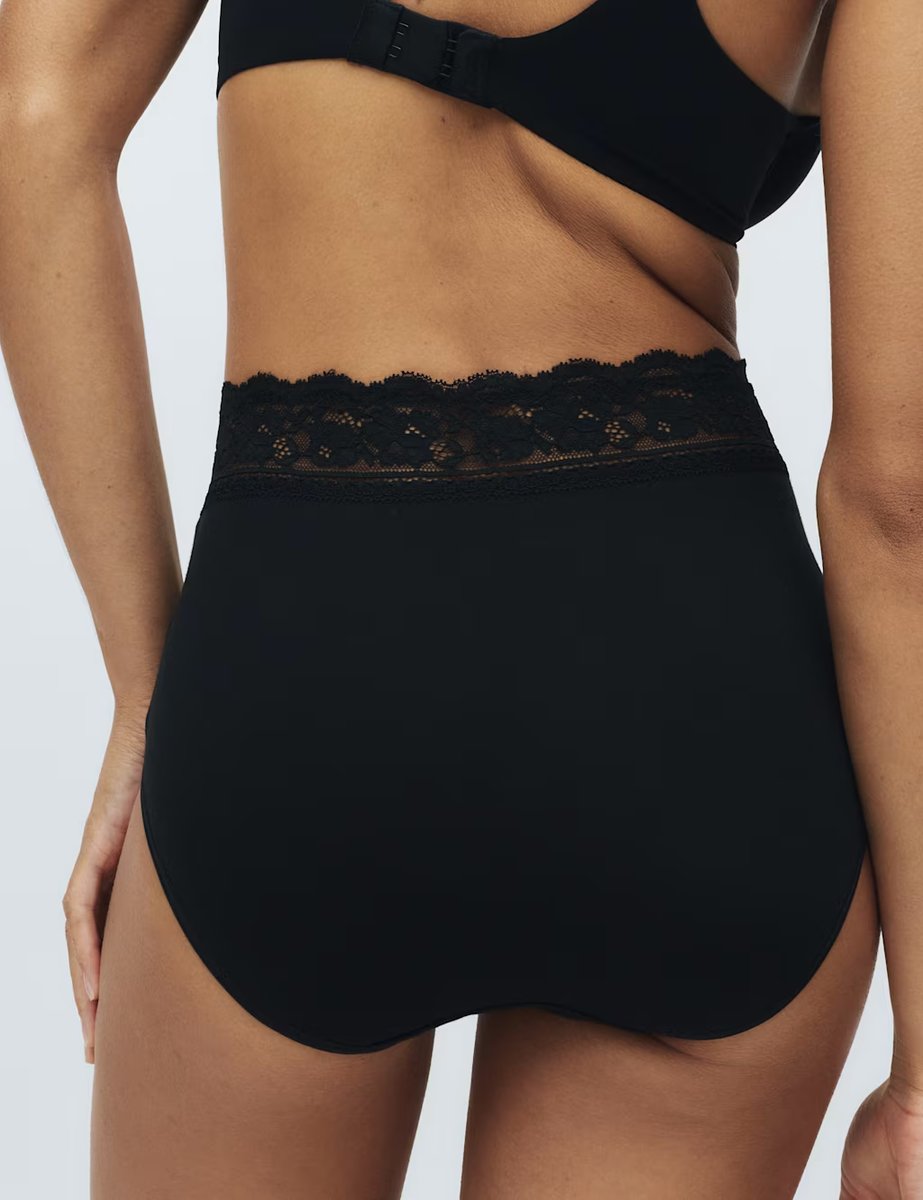 Marks & Spencer M&S 5pk Cotton Lycra® & Lace Full Briefs Black - 3