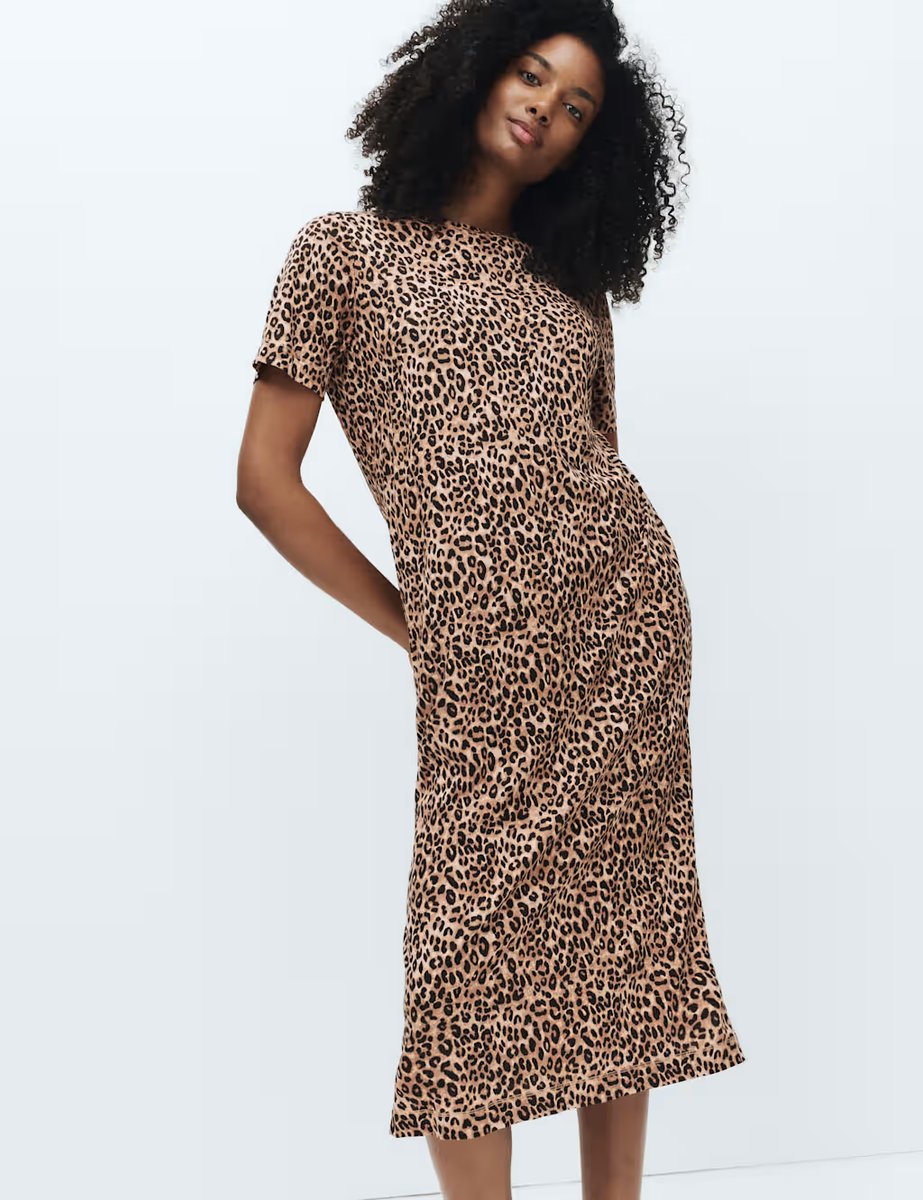 Marks & Spencer M&S Cool Comfort™ Printed Long Nightdress Brown Mix - 2