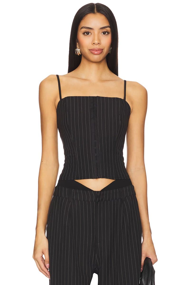 revolve Revolve Corset Top with Zipper in Black