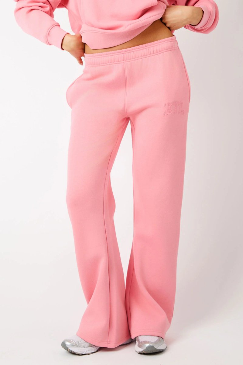 Kaiia Kaiia KTL Logo Wide Leg Joggers Angel Pink - 2