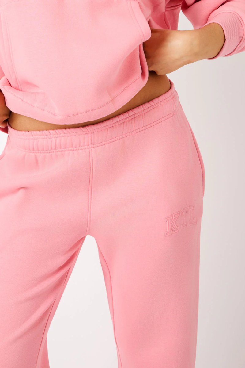Kaiia Kaiia KTL Logo Wide Leg Joggers Angel Pink - 3