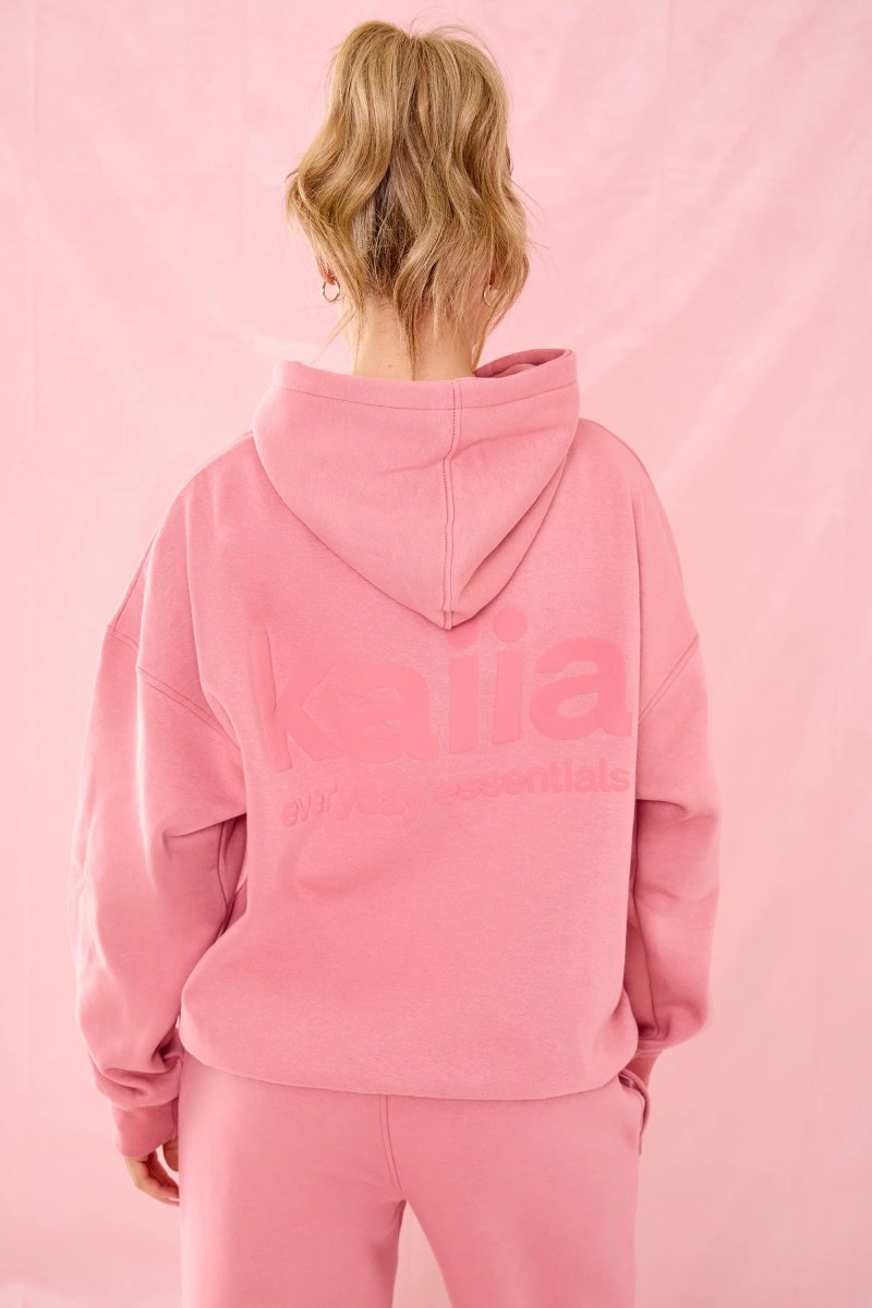 Kaiia Kaiia Matte Slogan Oversized Hoodie Rosey Blush - 2