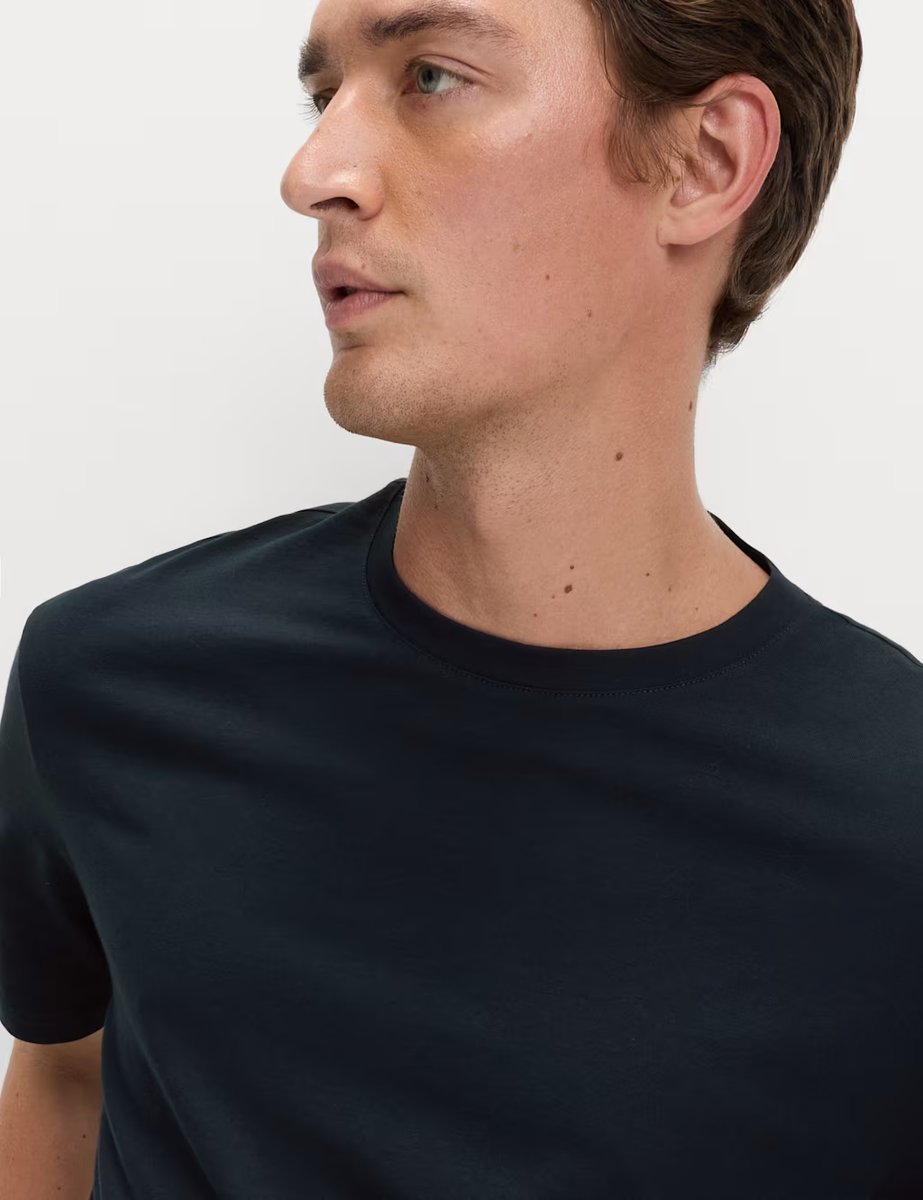 Marks & Spencer M&S Relaxed Fit Pure Cotton T shirt Navy - 2