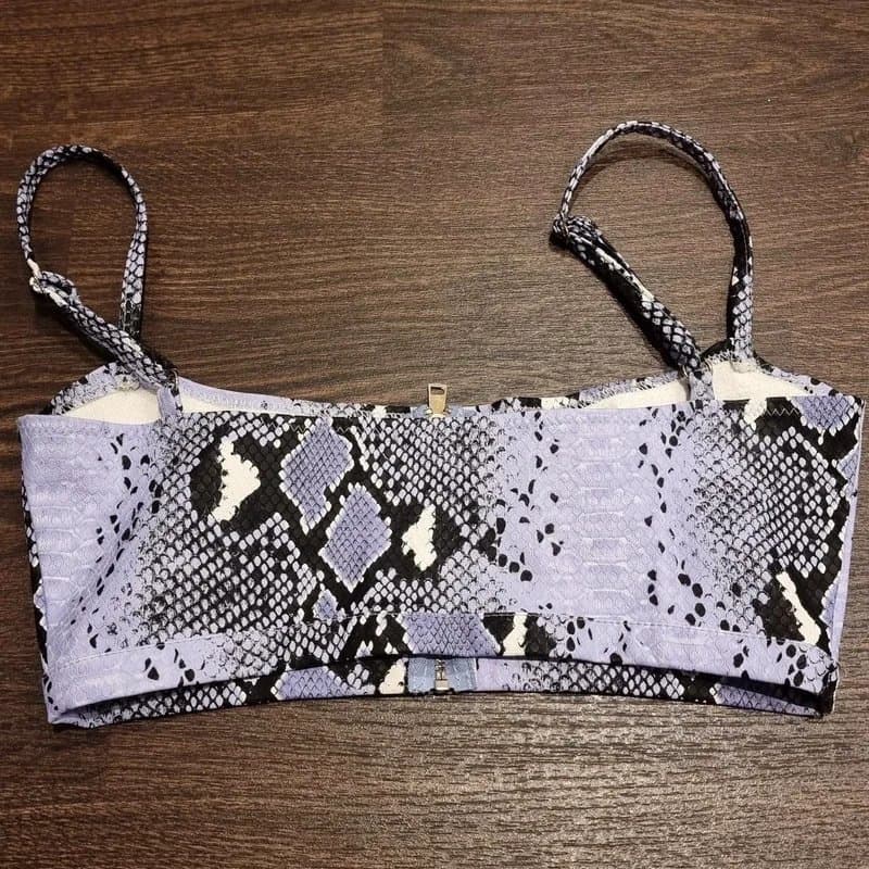 Oh Polly Oh Polly Purple Snake Print Bralet Crop Top