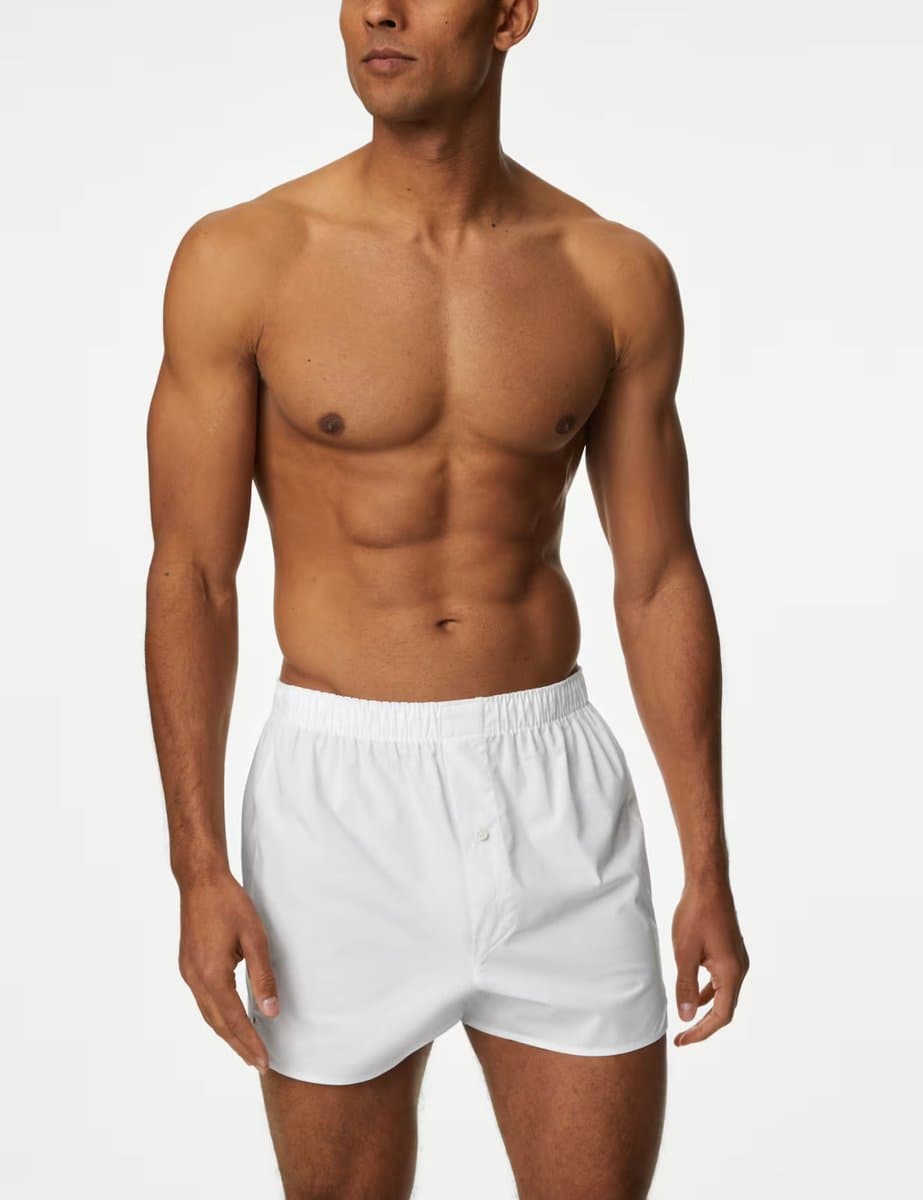 Marks & Spencer M&S 5 Pack Pure Cotton Woven Boxers White