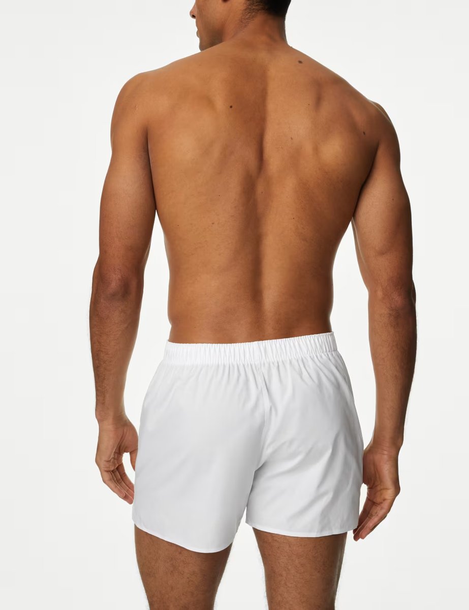 Marks & Spencer M&S 5 Pack Pure Cotton Woven Boxers White - 2