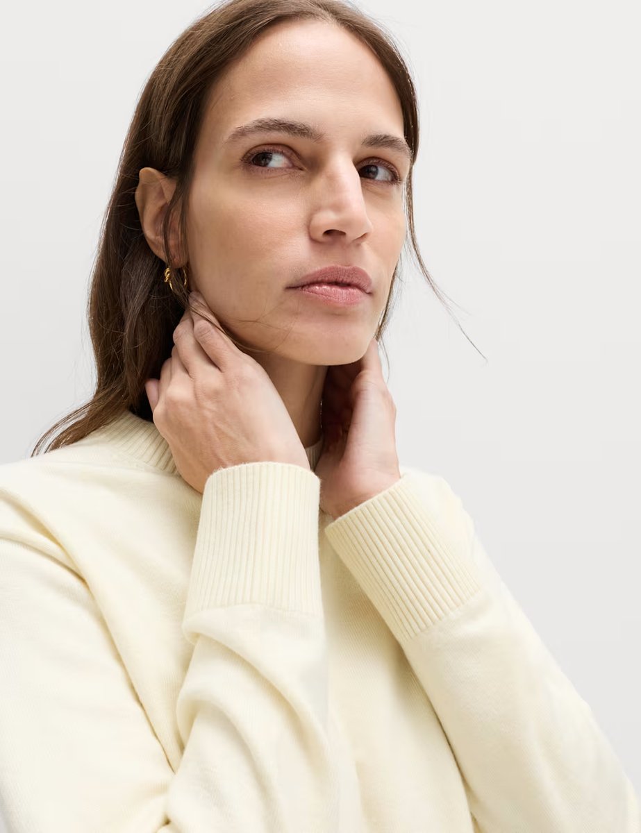 Marks & Spencer M&S Air-Yarn Crew Neck Jumper Buttermilk - 3