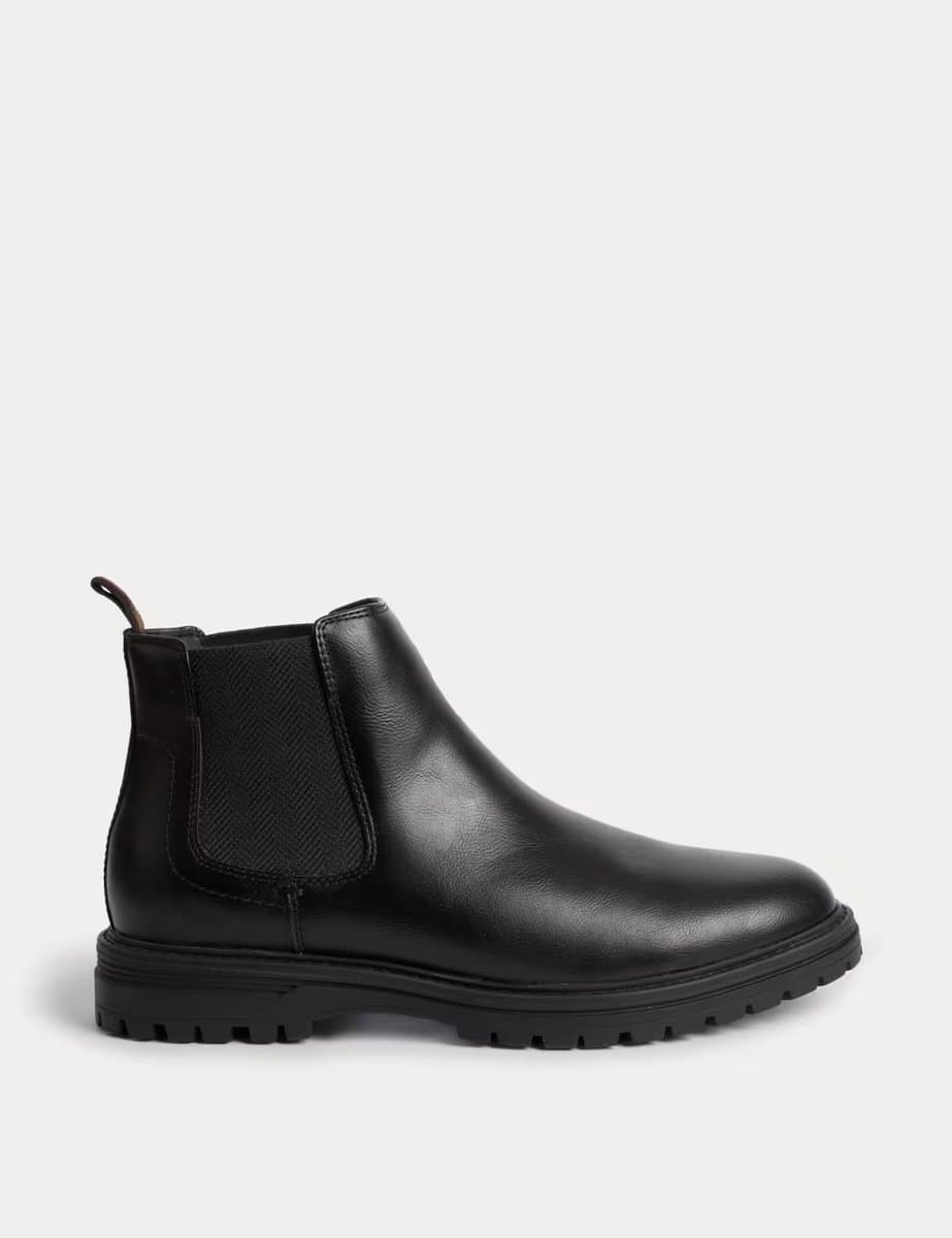 Marks & Spencer M&S Cleated Chelsea Boots in Black