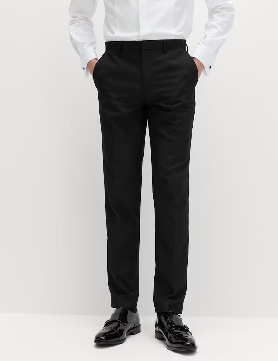 Marks & Spencer M&S Black Slim Fit Tuxedo Trousers