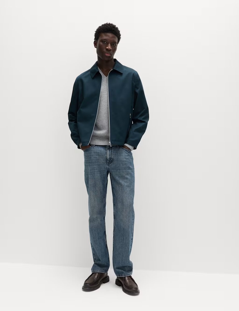 Marks & Spencer M&S Pure Cotton Harrington Jacket Dark Ink - 3