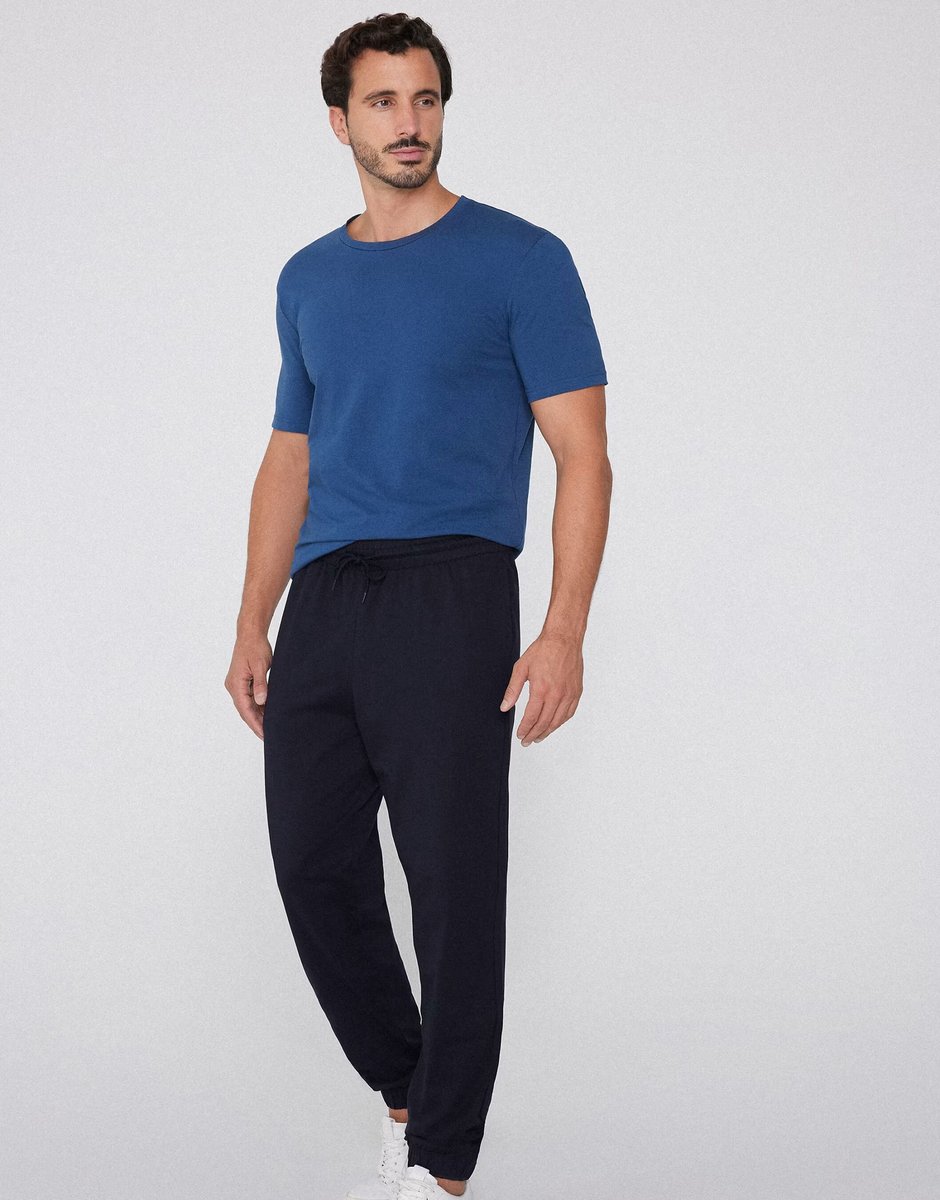 ASOS Tezenis Fleece trousers with pockets in dark blue - 4