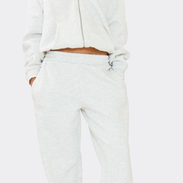 EGO Straight Leg Joggers In Light Grey Marl, Women's Size UK 6 - 2