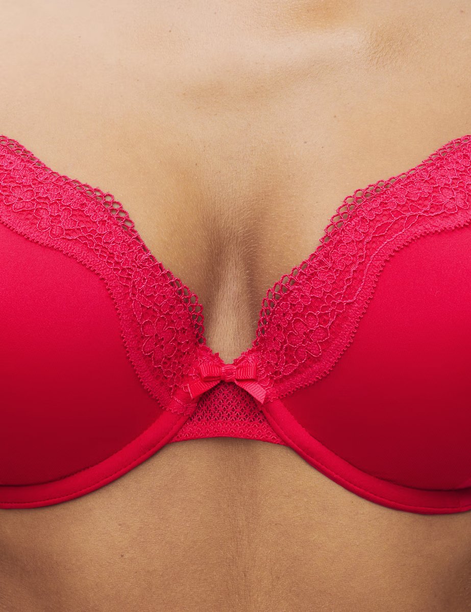 Marks & Spencer M&S Jasmine Lace Wired Demi Cup Bra (A-E) Geranium - 2