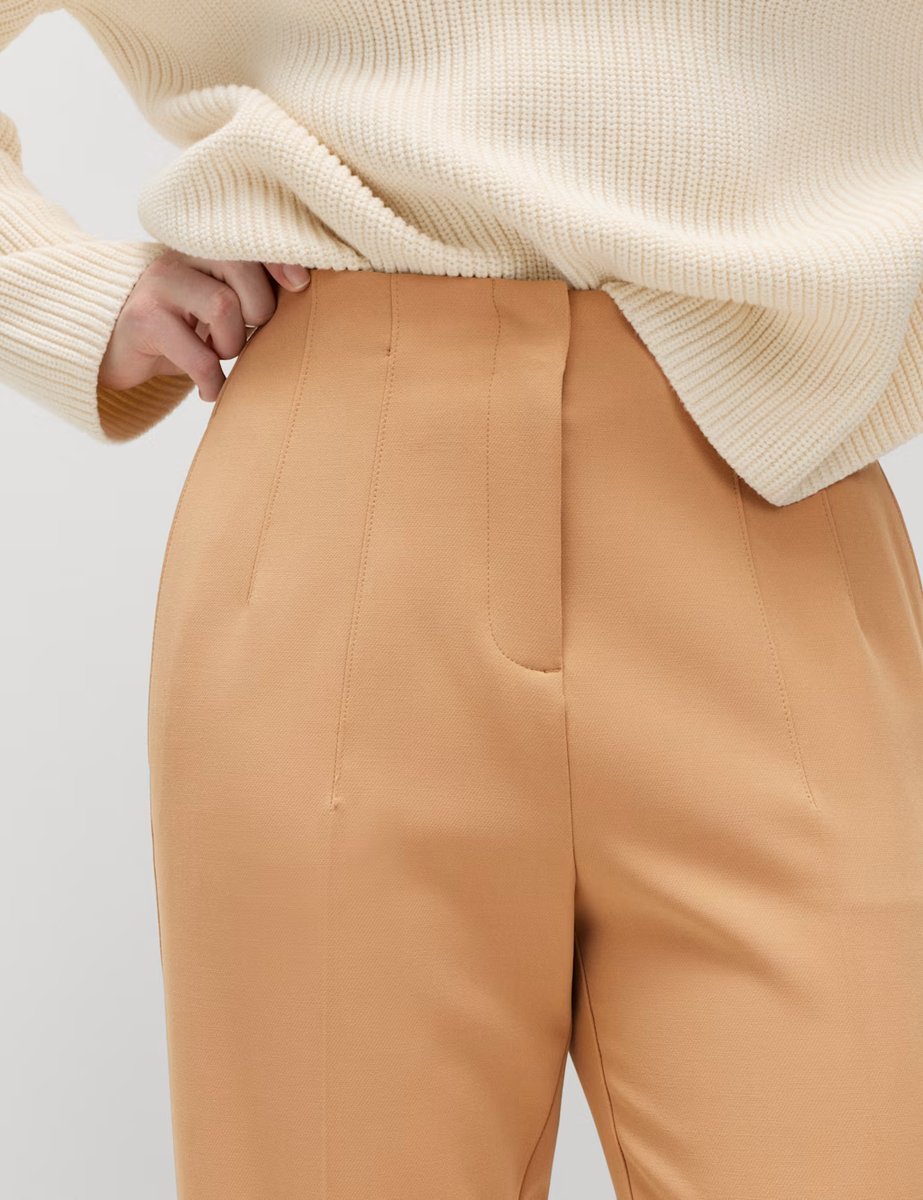 Marks & Spencer M&S Tapered Ankle Grazer Trousers Camel - 2