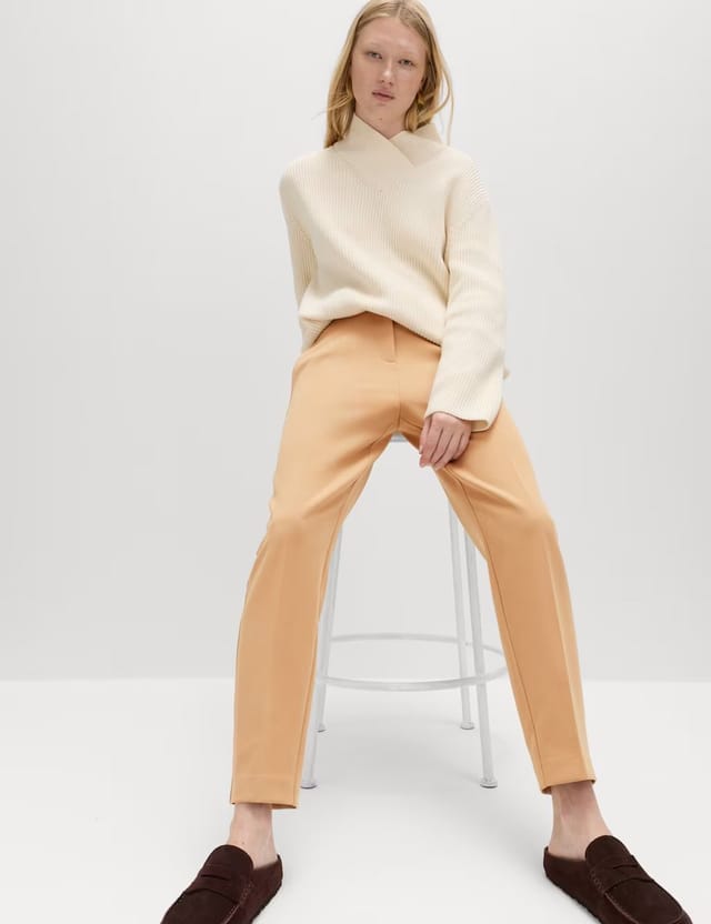 Marks & Spencer M&S Tapered Ankle Grazer Trousers Camel - 3