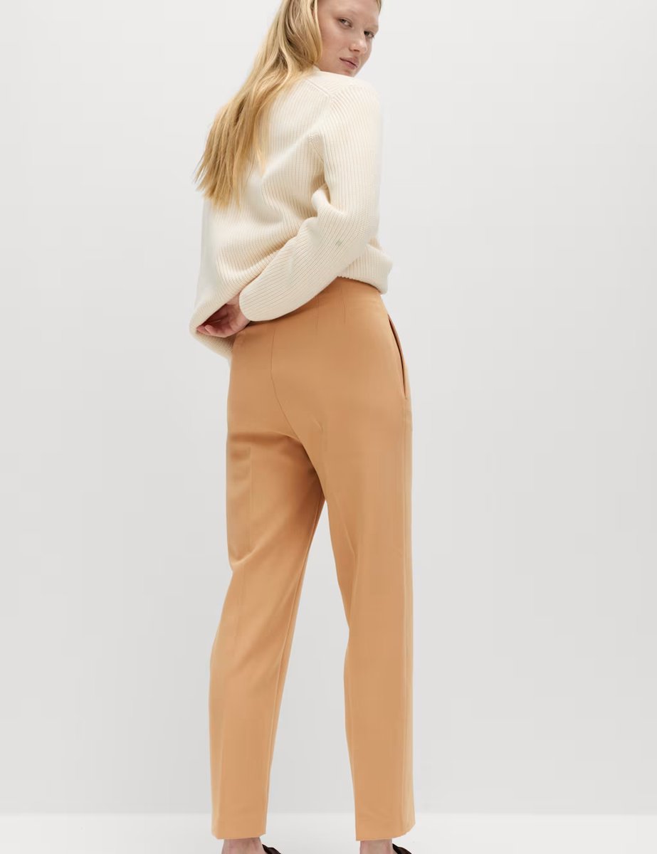 Marks & Spencer M&S Tapered Ankle Grazer Trousers Camel - 4