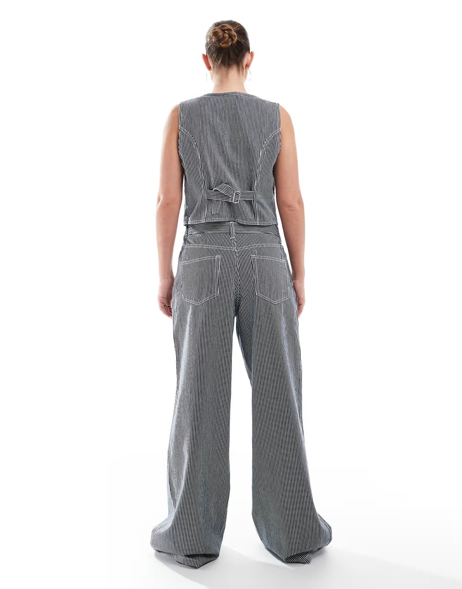 ASOS French Connection Everett denim jeans co-ord in indigo stripe - 3