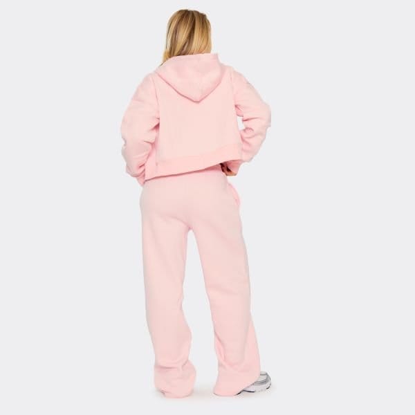 EGO Low Rise Wide Leg Joggers In Baby Pink, Women's Size UK 12 - 2