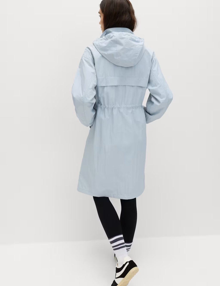 Marks & Spencer M&S Shower Resistant Lightweight Hooded Longline Utility Parka Faded Blue - 3