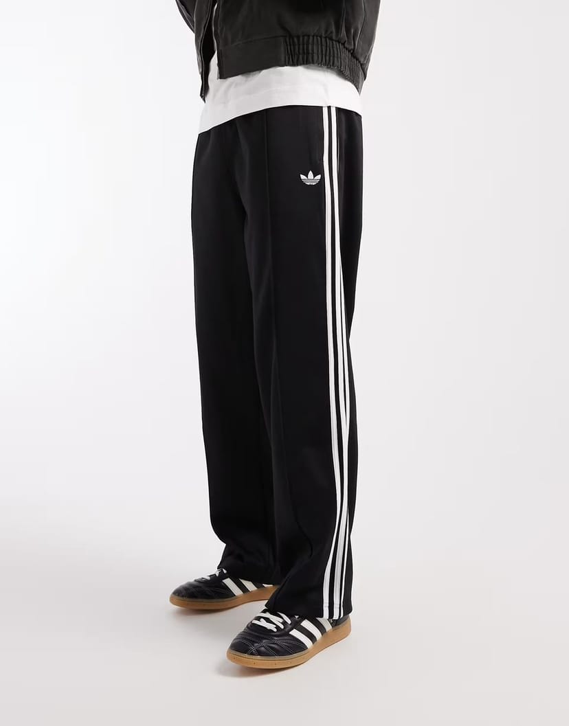 ASOS adidas Originals Baggy track pants in black / white - 1