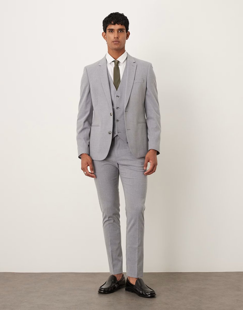ASOS ASOS DESIGN skinny suit jacket in grey - 2