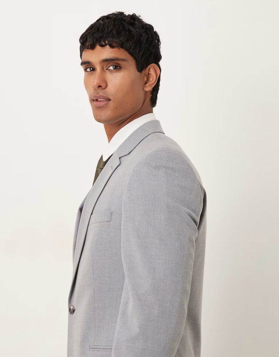 ASOS ASOS DESIGN skinny suit jacket in grey - 3