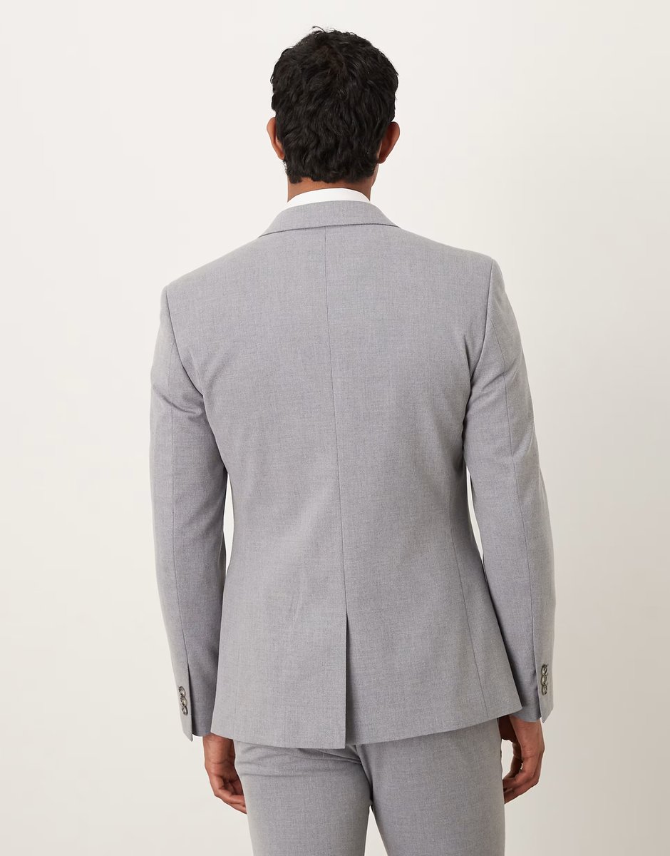 ASOS ASOS DESIGN skinny suit jacket in grey - 4