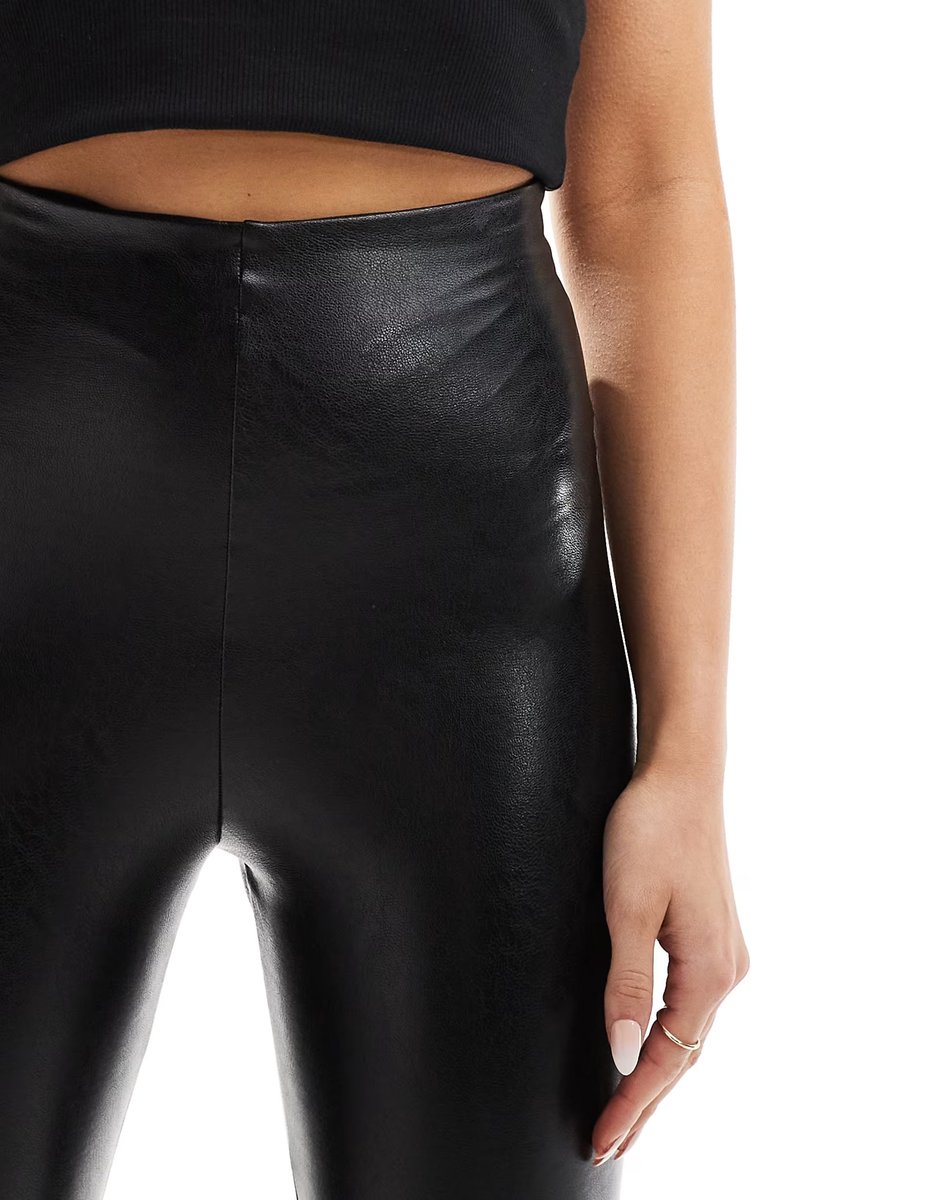 ASOS Commando faux leather leggings with smoothing waist in black - 4