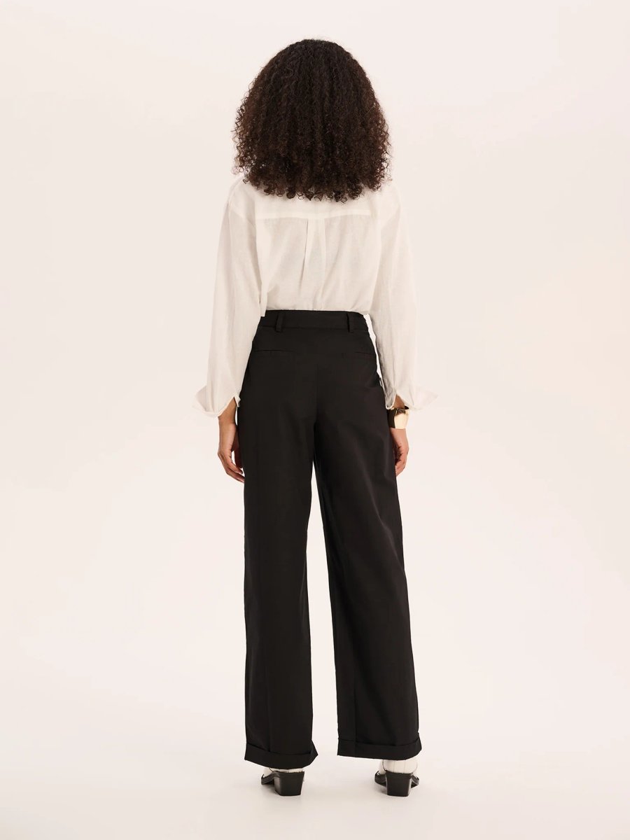 OMNES Candy Pleat Front Straight Leg Trouser in Black - 2