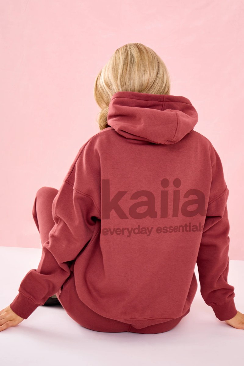 Kaiia Kaiia Matte Slogan Oversized Hoodie Toast - 2