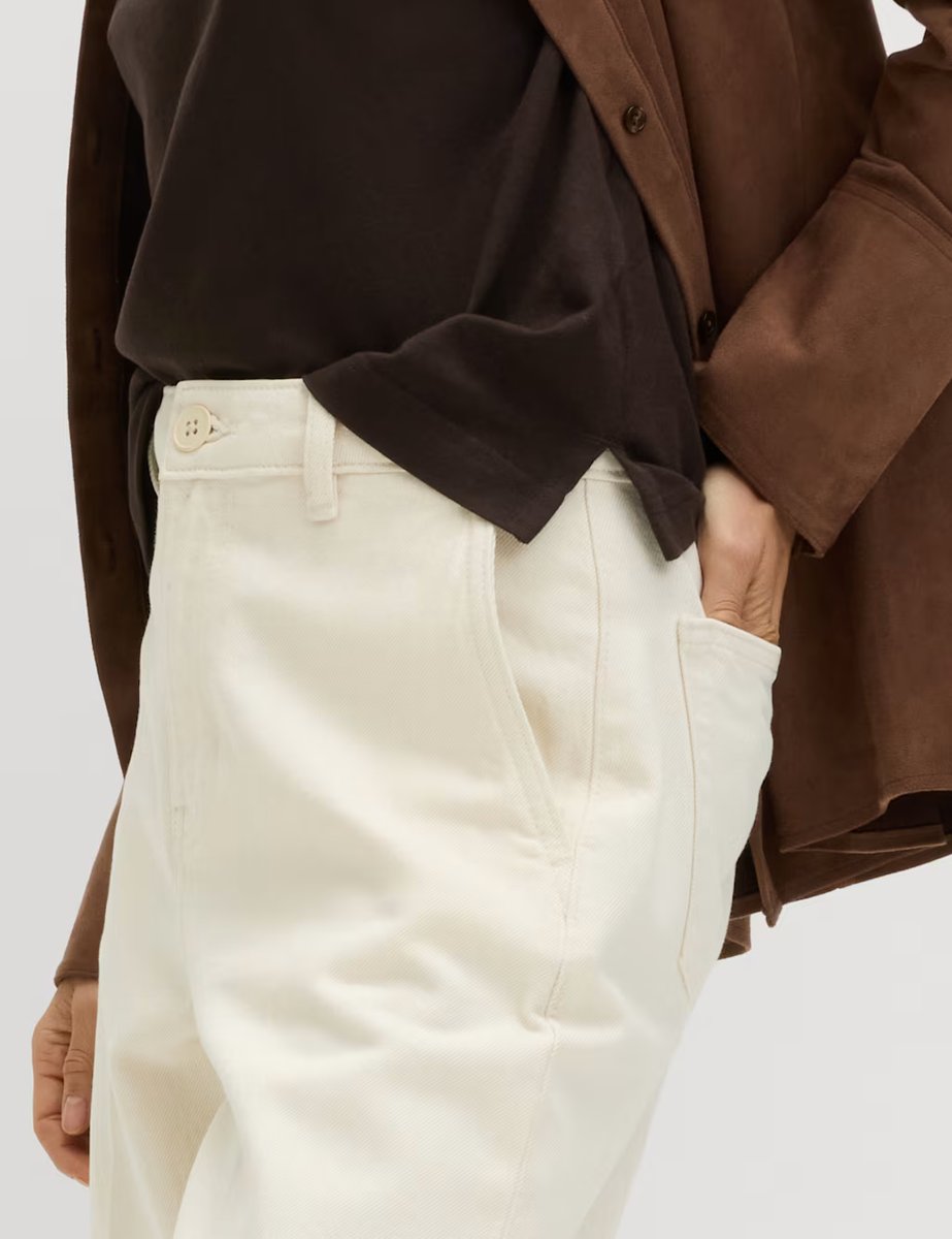 Marks & Spencer M&S Pure Cotton Broderie Boxy T-Shirt Chocolate - 3