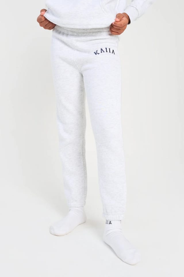 Kaiia Kaiia Kids Cuffed Joggers Light Grey Marl & Navy - 3