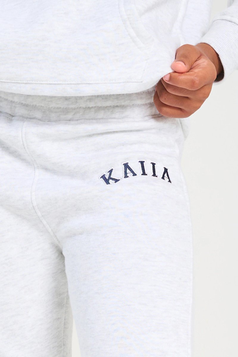Kaiia Kaiia Kids Cuffed Joggers Light Grey Marl & Navy - 4