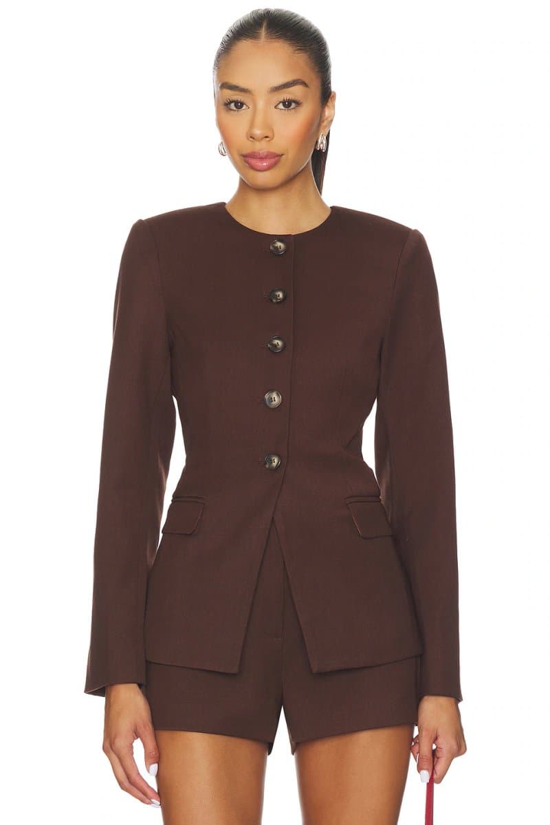 revolve Revolve Bellmere Blazer with Button Detail in Brown