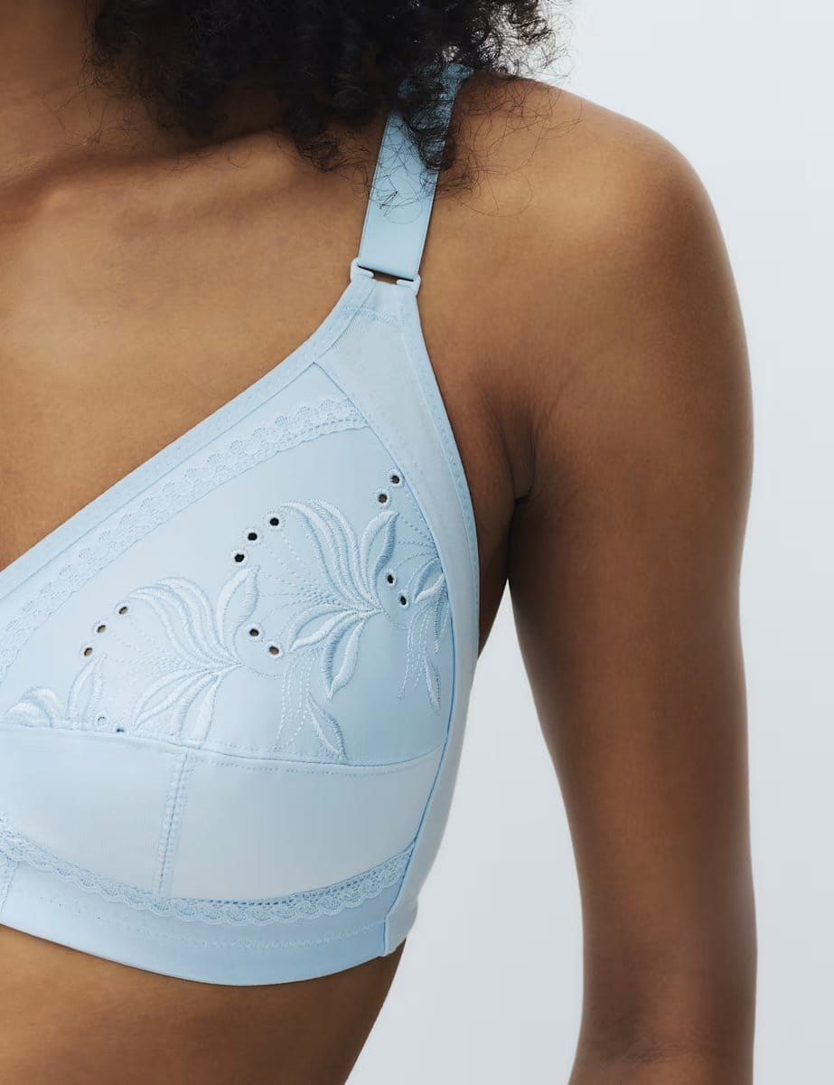Marks & Spencer M&S Embroidered Total Support Full Cup Bra (A-K) Pale Blue - 4
