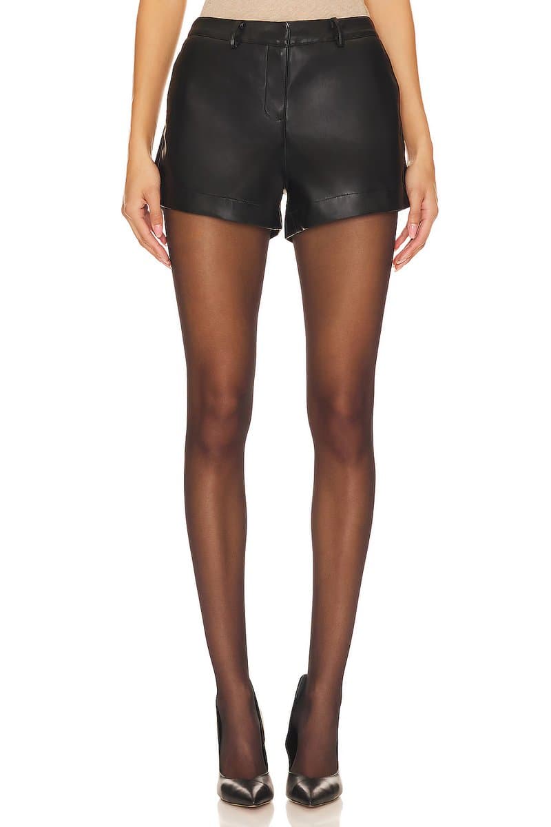 revolve Revolve Black Faux Leather Shorts