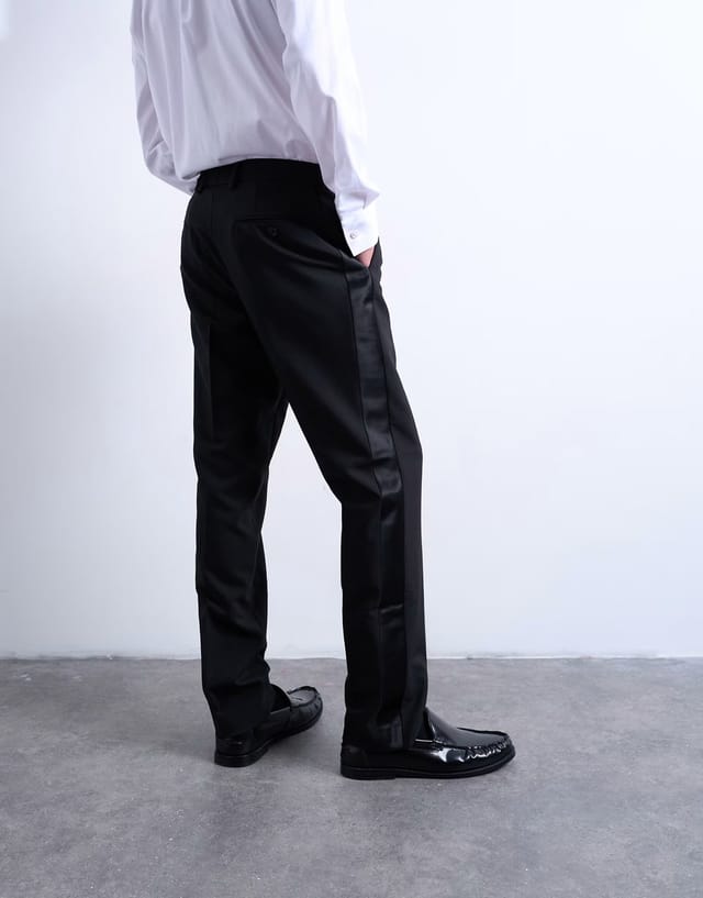 ASOS Topman slim tux suit trousers in black - 3